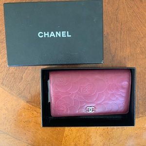 100% AUTHENTIC Red Flap Chanel Flower Wallet